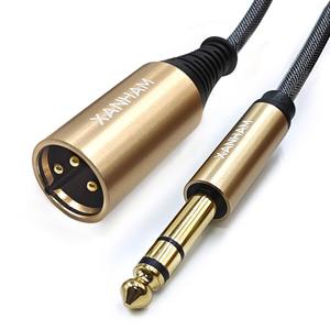 XLR Male to 1/4 Inch(6.35mm) Male 6.6 Feet/2 Meter TRS Balanced Cable XLR to Quarter Inch Jack Patch Cord for Speaker and Microphone