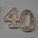 Treela 8.7'' Birthday Decorative LED Light up Numbers, Glitter Marquee Number Sign for Night Birthday Party Decorations Anniversary Bar LED Sign Backdrop Wall Table Centerpieces (40th, Rose Gold)