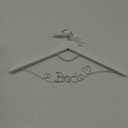 White Solid Wood Bridal Dress Hanger with Bridal Wire Lettering for Bridal Wedding Party Gift (White Hanger Silver Thread and Pearl Chain)