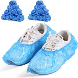 LYSHIYI 200 Pcs Shoe Covers Disposable Non Slip, Waterproof Shoe Covers Disposable for Indoors, 15-20'' Adjustable Size Boot Covers for US 6 to 14 Size