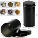 Yesland 6 Pack Tea Tin Canister with Airtight Double Lids, 32 Fl Oz Tin Can Box and Large Round Kitchen Canisters for Loose Tea, Coffee, Candy, Herbs and Spices(Black)