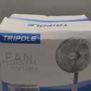 TriPole Oscillating Fan Portable Quiet Standing Fan with Remote, 12" Rechargeable Pedestal Fans for Bedroom Office, Foldable Battery Powered Travel Fans, Adjustable Height, 8H Timer, 6 Speeds, 44.4Wh (Pure White)