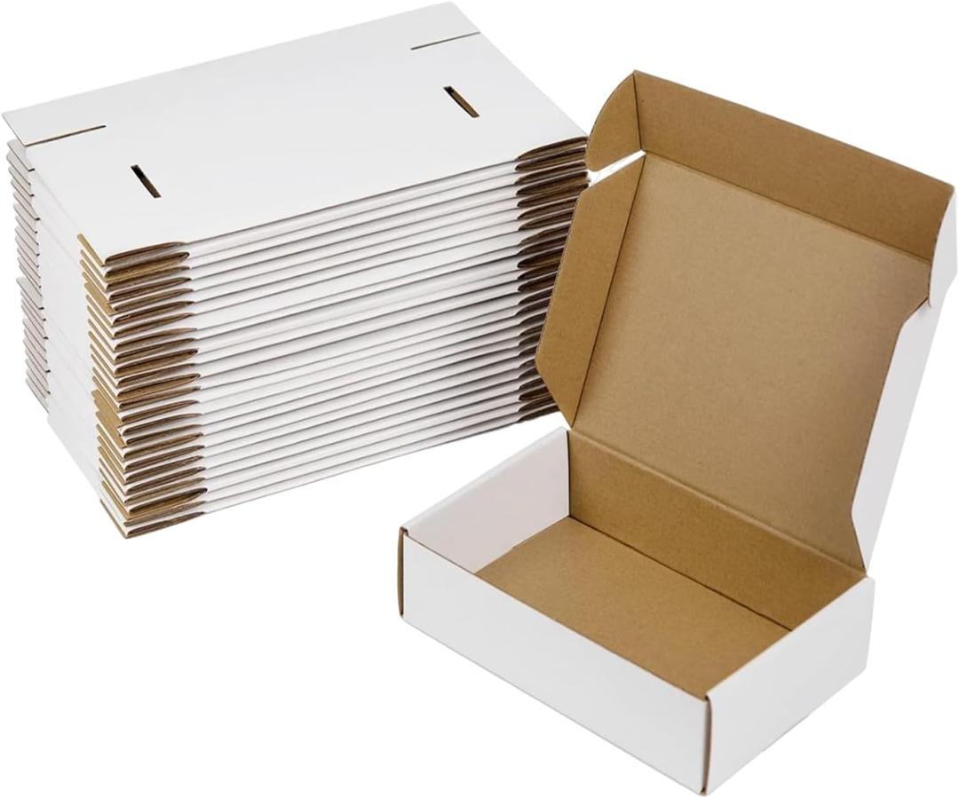 20 Pack 12x9x4 Shipping Boxes, White Corrugated Cardboard Packaging Box for Small Business