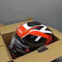 LEM Motorcycle Helmets Fiberglass Modular, Full Face Motorcycle Helmet Flip Up for Touring, DOT Certified, Release Sun Visor & Removable Comfort Liner, Lightweight Street Bike Helmet (Red/White,S)