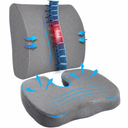 DONAMA Memory Foam Chair Seat & Lumbar Cushion for Tailbone, Hip Pain Relief - Ideal for Office, Car, Wheelchair