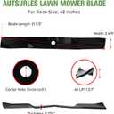 M143504 330-500 Mower Standard Blades Set for John Deere 62 inch Deck 2025R 2027R 2032R 2210 2305 2320 2520 3 Pack