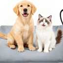 PETNF Pet Heating Pad Temperature Adjustment Anti-bite Puppy with Timer Cat Dog Heating Pad Indoor Waterproof Pet Warming Electric Heated Bed Mat Dog (L: 29.5'' x 17.7'', Grey)