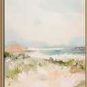 Kate and Laurel Framed Canvas Wall Art Print Tranquil Landscape III expansion by Amy Lighthall, 28 x 38 Sylvie Natural Frame, Coastal, Abstract Art for Wall Decor