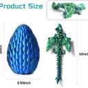 2 x 3D Printed Dragon Eggs Mystery Dragon Egg Glow in The Dark Articulated Animals Fidget Toy Crystal 3D Print Dinosaur Eggs for Kids Boys Girls Home Decor (Laser Green-12inch)