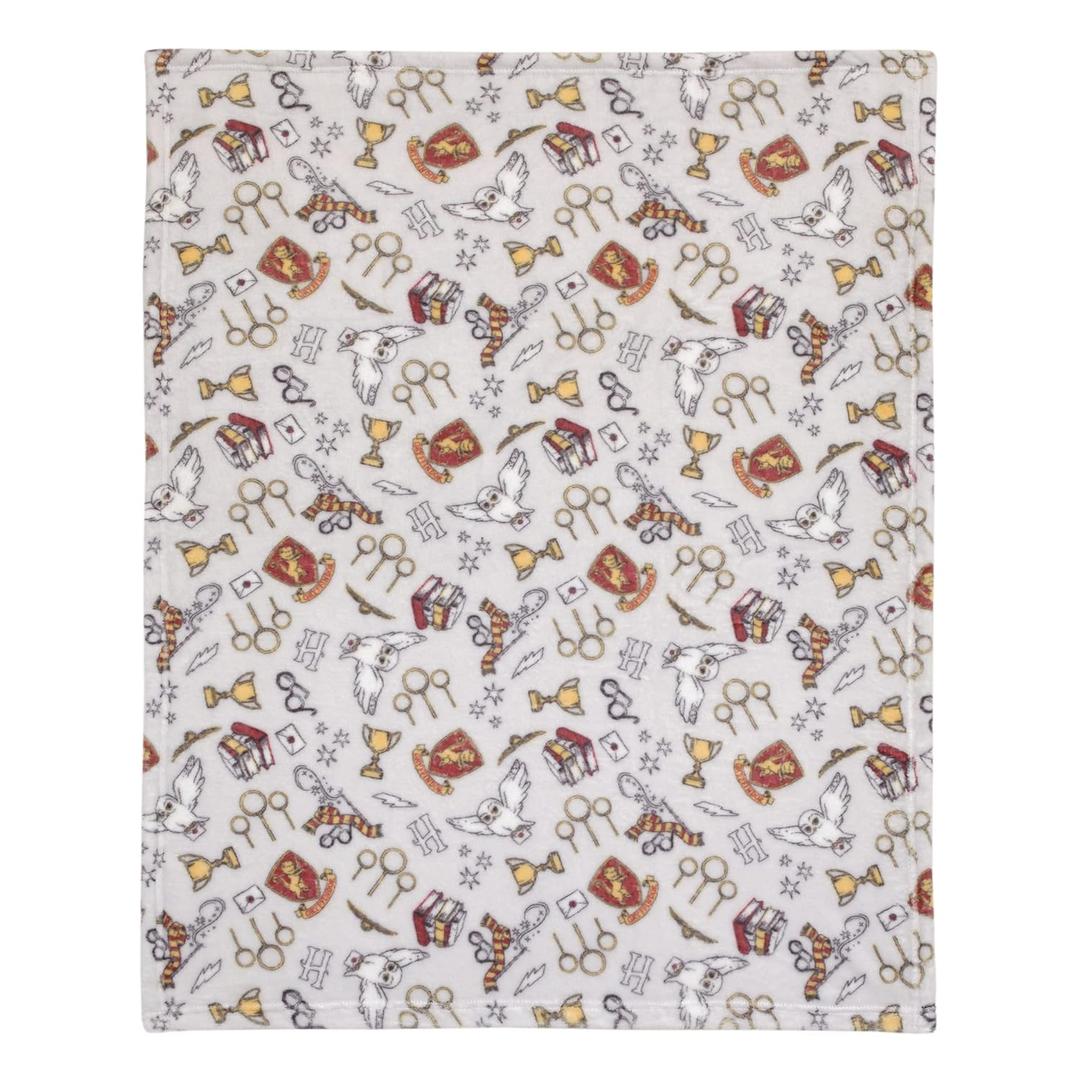 NoJo Harry Potter Magical Moments Grey and White Super Soft Baby Blanket