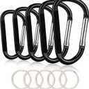 Carabiner Caribeaner Clip,Extra Large 4" Aluminum Carabeaner Keychain Hook,Spring Snap Key Chain Clip