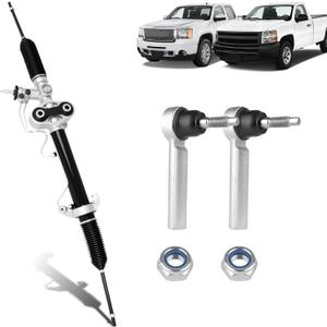 Hydraulic Power Steering Rack and Pinion Compatible with 2007-2013 Chevrolet Silverado 1500, GMC Sierra 1500 with Outer Tie Rod Ends