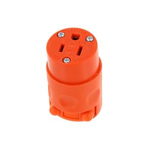 Leviton 515CV-OR 10 Pack 15Amp 125V 3-Wire Connector Straight Blade, Orange