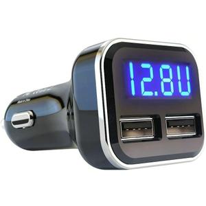 4.8A 24W Dual USB Car Charger Volt Meter Car Battery Monitor with LED Voltage & Amps Display, Cigarette Lighter Adapter, USB Cigarette Lighter Adapter, Compatible for iPhone 15/15 Pro Max (Blue)