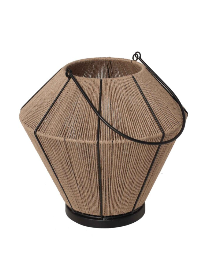 9.7 inch Metal and Jute Lantern