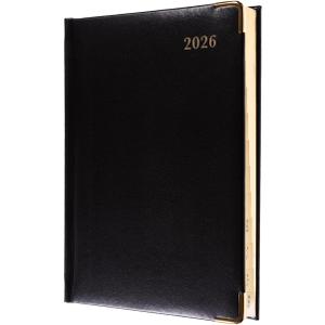 Collins - Classic - Compact 2026 12 Month Calendar Year Planner, Day-To-Page with Appointments A5 Diary - Black (1250V.99-26)