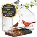 Nature Anywhere Window Bird Feeder - Weather Proof Transparent Acrylic Bird Feeders for Outdoors - Enhanced Suction Grip, Bird Watching for Cats, Easy-to-Clean, Outdoor Birdhouse Feeder (1 Unit)