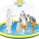 127 inch Extra Large Non-Slip Splash Pad Sprinkler for Kid and Dog, Kiddie Dog Pool, Toddler Outdoor Toys for Ages 3-12 Boys Girls, Summer Outdoor Water Kids Toys, Parent Games, Backyard, Lawn