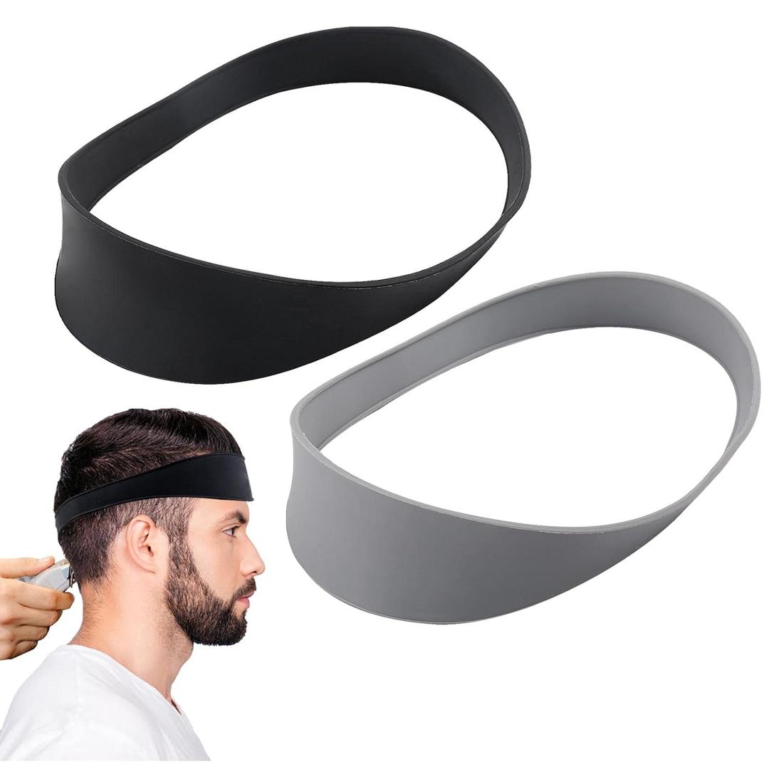 2pcs Neckline Shaving Template Hair Trimming Guide, Ergonomic Washable Neckline Shaving Template for DIY Home Hair Trimming and Cutting(black+grey)