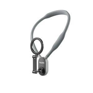 TELESIN Magnetic Neck Mount for Phones, Neck Cell Phone Holder POV/Vlog Selfie Mount Hand Free Phone Neck Holder Chest Stand Strap Video Recording for iPhone 16 15 14 13 12 Seires Android Phones Gray