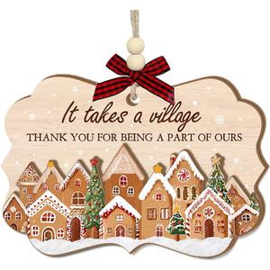 Thank You Christmas Ornaments 2025  It Takes a Village Wooden Christmas Ornament, Appreciation Gifts for Coworker, Nurse, Pastor, Boss, Employee  Thank You Gifts for Women Men, Family, Teacher