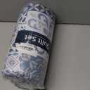 Dobuyly Blue Quilt Set Queen Size, Boho Mineral Blue Plaid Patchwork Bedspreads Coverlet Set, 3 Pieces Soft Lightweight Microfiber Quilt Bedding Set for All Seasons 96"x90"