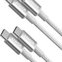Anker USB C to USB C Cable, Type-C 60W Fast Charging Cable (3FT, 2Pack) for iPhone 16 Series, iPad mini 6 and More (Silver)