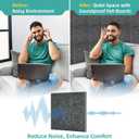 Large Cork Board for Walls - 12 Pack Black Felt Wall Tiles with Safe Removable Adhesive Tabs for Office Pin Board, Tack Board, 47"x35", Includes Push Pins & Sticky Tabs (Gray)