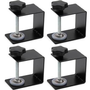 4Pcs Universal Drawer Clips - Front Installation C-clamp Cabinet Mounting Clamps with Soft Silicone Pad