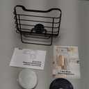 LEVERLOC Soap Dish, Soap Bar Holder for Shower Suction Cup Wall Mounted, Stainless Steel No-Drilling Removable Waterproof Sponge Holder for Bathroom Bathtub Kitchen Sink, Keep Dry, Black (5.7" * 4.8")