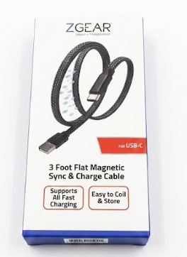 Z GEAR 3 Foot Flat Magnetic Sync Charge Cable
