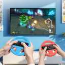 3 x Kinwin 4 Pack Steering Wheels for Nintendo Switch 2 (2025) Joypads, Racing Wheel Controller for Mario Kart World & 8 Deluxe, Ergonomic Design Grip for Joycon 2 Accessories (Black, Orange and Blue)