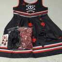 CIRCKOPS Halloween Cheerleader Costume for Girls, Zombie Cheer Uniform Outfit, Scary Cheerleading Costume for Party Dress Up 9-10Y