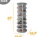 SpaceAid 7 Tier Rotating Shoe Rack Tower, Spinning Shoe Display Lazy Susan, Revolving 360 Shoe Rack Storage Round Carousel, Vertical Handbag Rotate Shoes Closet Organization (7-Tier Gray)