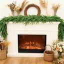 9 FT Artificial Norfolk Pine Garland, Real Touch Dense Faux Greenery Garland for Mantle, Table, Wall, Indoor & Outdoor Christmas Decorations, Christmas Garland