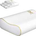Royal Therapy Memory Foam Pillow, Queen Neck Pain Relief, Contour Cervical Pillow, for Neck and Shoulder Pain, Side, Back and Stomach Sleeper, 24x14x5 inches