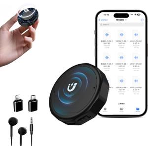 Magnetic Voice Recorder -136GB (9800 Hour) Voice Activated Recorder with DSP4.0 Intelligent Noise Reduction, OTG-Enabled Recording Device, HD Audio Recorder for Interview/Meeting/Lecture