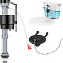 Universal Toilet Repair Kit for Inside Tank Includes Adjustable Fill Valve & 2-Inch Flapper, Quiet & Easy Installation (Black, 1-Pack)