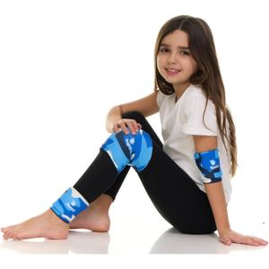 FOMI Premium Kids Hot Cold Solid Gel Boo Boos Ice Packs | 3 Pack | Childrens Fun Flexible Compression Sleeves | 360 Degree Cooling Child Wraps for Knee, Wrist, Elbow, Shin, Ankle, Foot Pain Relief