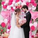 Classy Pink Bachelorette Party Decorations - Rose Red Hot Pink Balloons Bride To Be Balloons Fringe Curtain for Girls Last Rodeo Bridal Shower Bride To Be Bachelorette Decorations Naughty