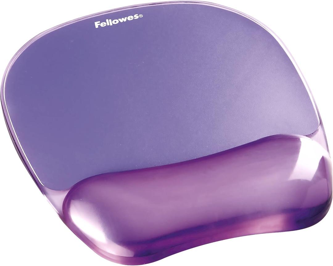 Fellowes Crystals Gel Mouse Pad with Wrist Rest - Purple (91441)
