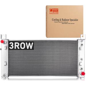 34" 3 Row Radiator for 2002-2013 2011 Chevy Silverado Suburban 1500 2500 3500, GMC Yukon, Cadillac 4.8 5.3L 6.0L, Aluminum Radiator For Chevy with Transmission Oil Cooler