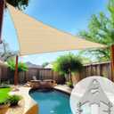 KANAGAWA Super Ring 20'x16' Beige  Sun Shade Sail, Commercial Grade UPF50 Canopy, 280 GSM Heavy Duty Fabric, 98% UV Blockage, Reinforced Corners & Edges Design