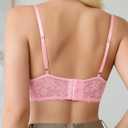 Avidlove Lace Bra Sexy Bralettes Womens Wireless Balconette Bras Half Cups Double-Layered Soft (Pink, M)