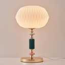  Milk White Glass Shade Table Lamp Modern Metal Desk Lamp with Plug Cord Switch for Bedroom Living Room
