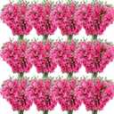 100 Pcs Artificial Faux Bougainvillea Fake Flower Silk Bougainvillea Branches UV Resistant Outdoor Indoor Decoration for Wedding Home Centerpieces Outside Decor (Rose Red)