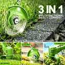 Electric Weed Wacker, 21V Cordless Weed Eater Battery Powered, No String Trimmer with Wheels & Metal Blades, Lightweight Grass Trimmer/Brush Cutter/Lawn Edger, Stringless Weed Trimmer for Yard Garden