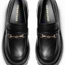 DREAM PAIRS Women Loafers Platform Chunky Heel Slip On Lug Sole Casual Dressy Office Business Shoes (11, Black-pu)