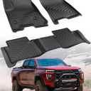 CreekT for Chevy Colorado & for GMC Canyon Floor Mats 2023-2025 2026, for Chevy Colorado ZR2 Z71 & for GMC Canyon AT4 All Weather Trunk Mats Waterproof Rubber Carpet Accessories 2026 2025 2024 2023
