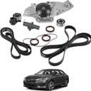 TCKWP329 Serpentine Drive Timing Belt With Water Pump Kit Compatible with 2003-2018 Honda Accord Crosstour Odyssey Pilot Ridgeline Saturn VUE Acura MDX RDX RL TL TSX V6 3.0L 3.2L 3.5L 3.7L